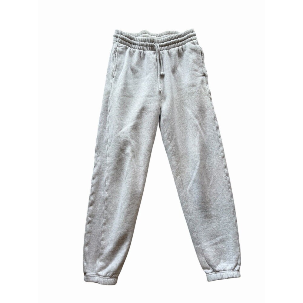 TNA Women's S Gray Cozy Fleece Boyfriend Sweatpants Heather Grey